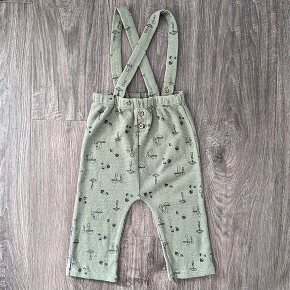 Grayson Collective Boys 2 Pc Outfit 12M Blue Ribbed Bodysuit Green Mushroom Set - Picture 4 of 11